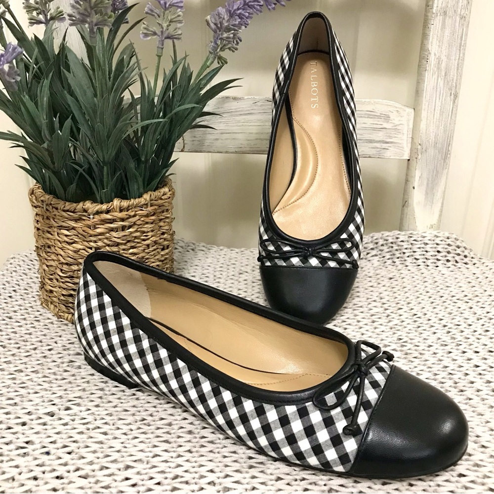 Talbots Blair Gingham Ballet Flat 7.5